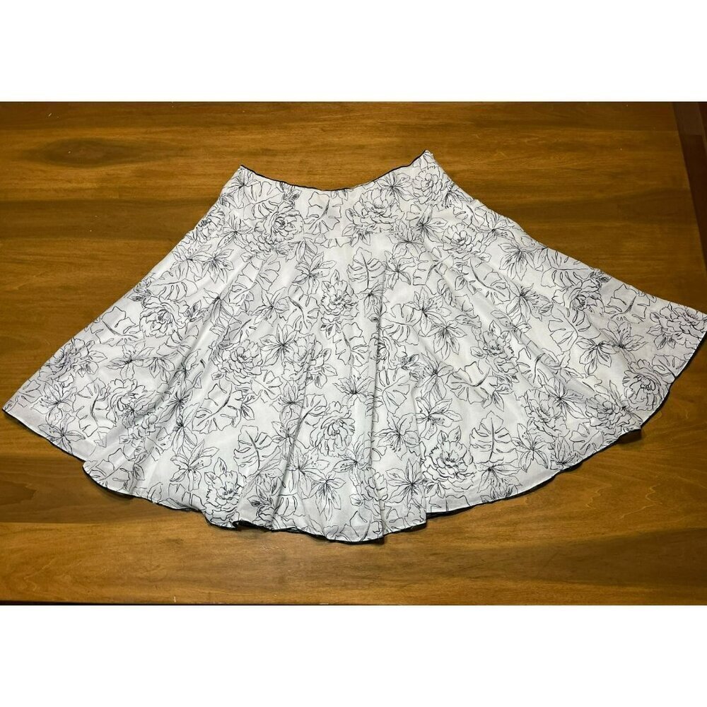 Jones New York Midi Skirt sz 14W Cotton Lined Bloomcore Flowy Fairy